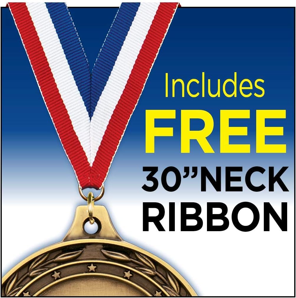 Crown Awards 2.25' Soccer Medal Award, Gold Masters Soccer League Trophy Award Includes Free Neck Ribbon