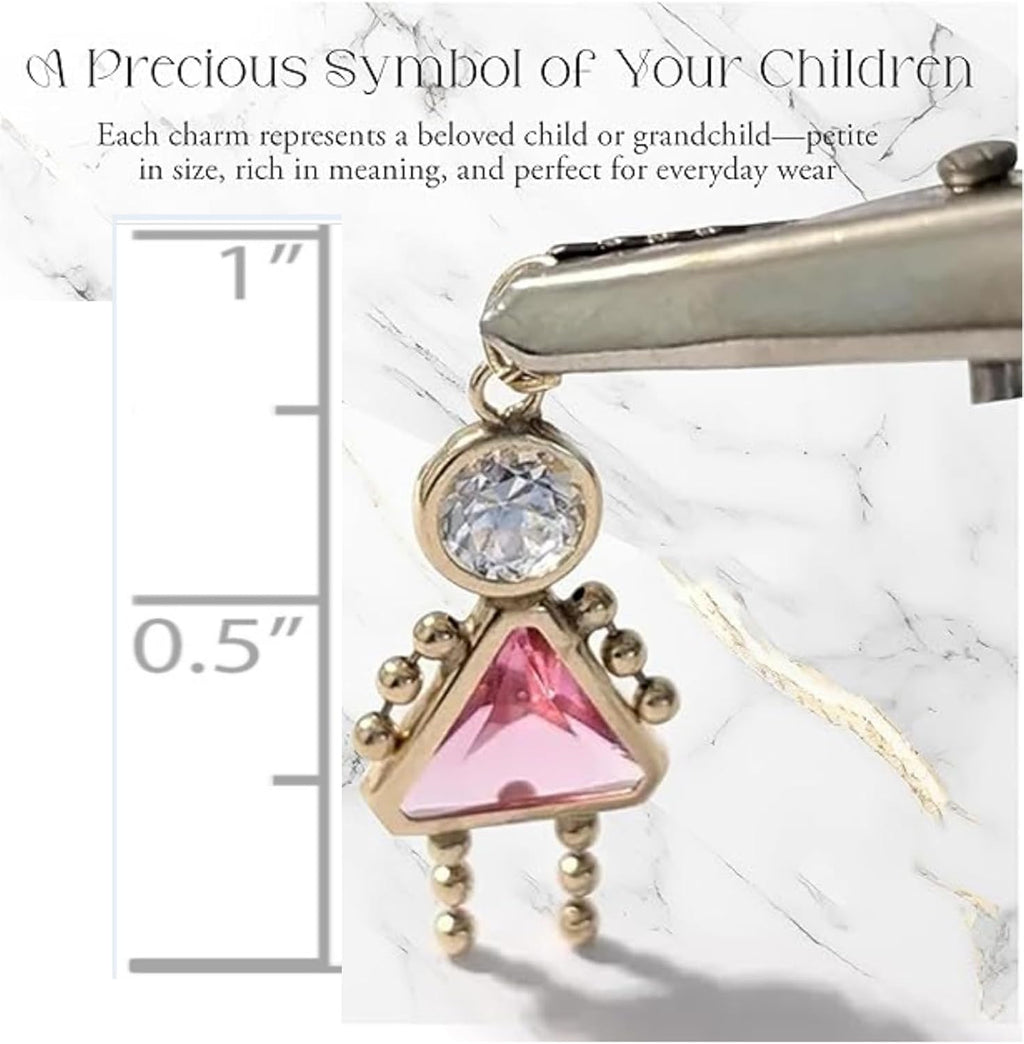 Roy Rose Jewelry 10K or 14K Yellow Gold Birthstone Kids Boy Girl Charm Pendant for Necklace - All Months