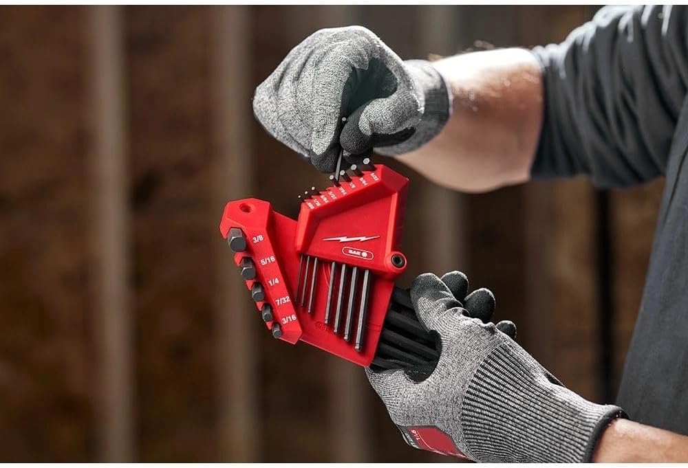 48-22-2187 Hex Key for Milwaukee 22-Key Ball End L-Key Set Red/Black - SAE/Metric