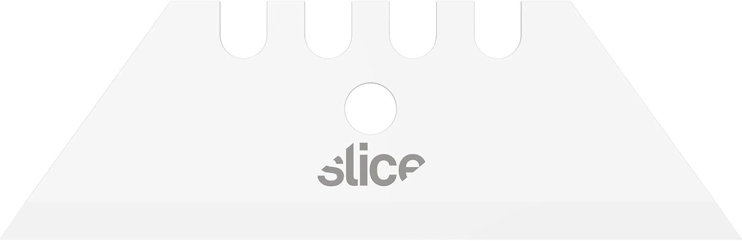 Slice 10525-CS Ceramic Utility Blades (Pointed Tip), True Safety Blades, Finger Friendly, Safe to Touch, 11x Longer Lasting Than Metal, Double-Sided Blades Extend Blade Life, Never Rusts (12 Blades)