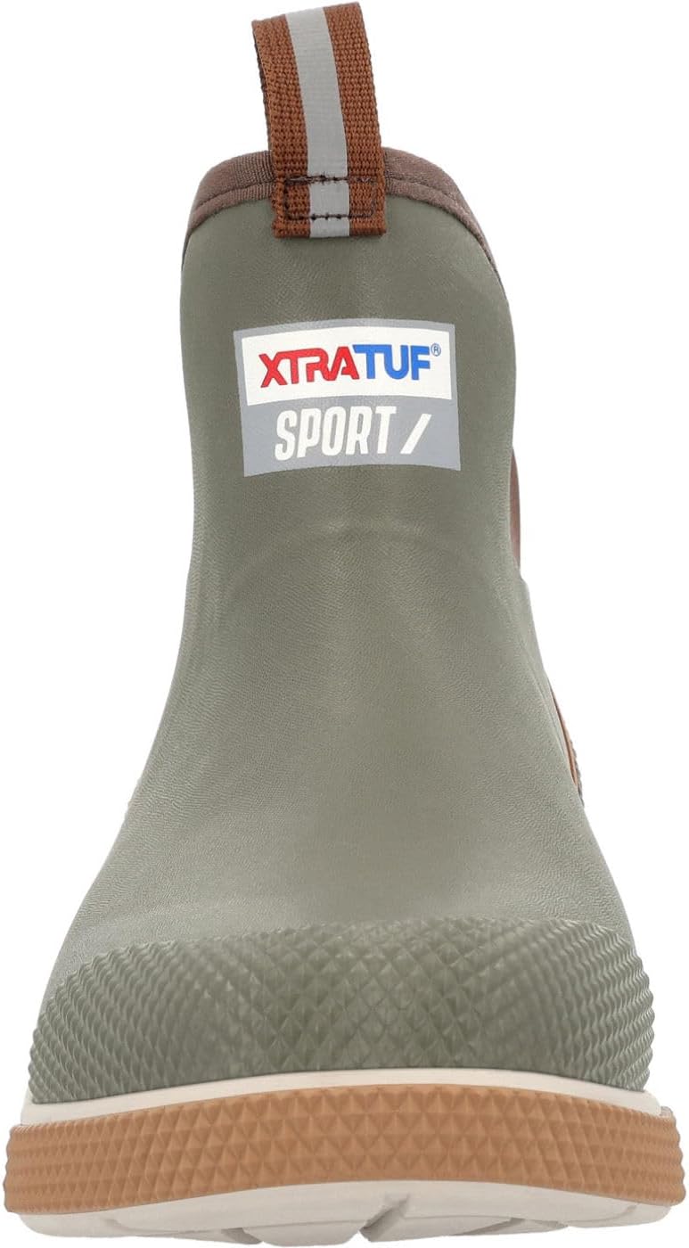 XTRATUF 6' Men's Ankle Deck Boot Sport - 30% Lighter, 100% Waterproof Rubber Fishing Footwear - Non-Marking, Slip-Resistant Outsole - Moisture-Wicking Liner