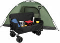 Heavy-Duty 3-in-1 Collapsible Folding Wagon, Convert to Bench, Large Capacity Beach Wagon Cart with Wheels & Adjustable Handle, Outdoor Utility Wagon for Camping, Beach, Groceries, Sports, Shopping