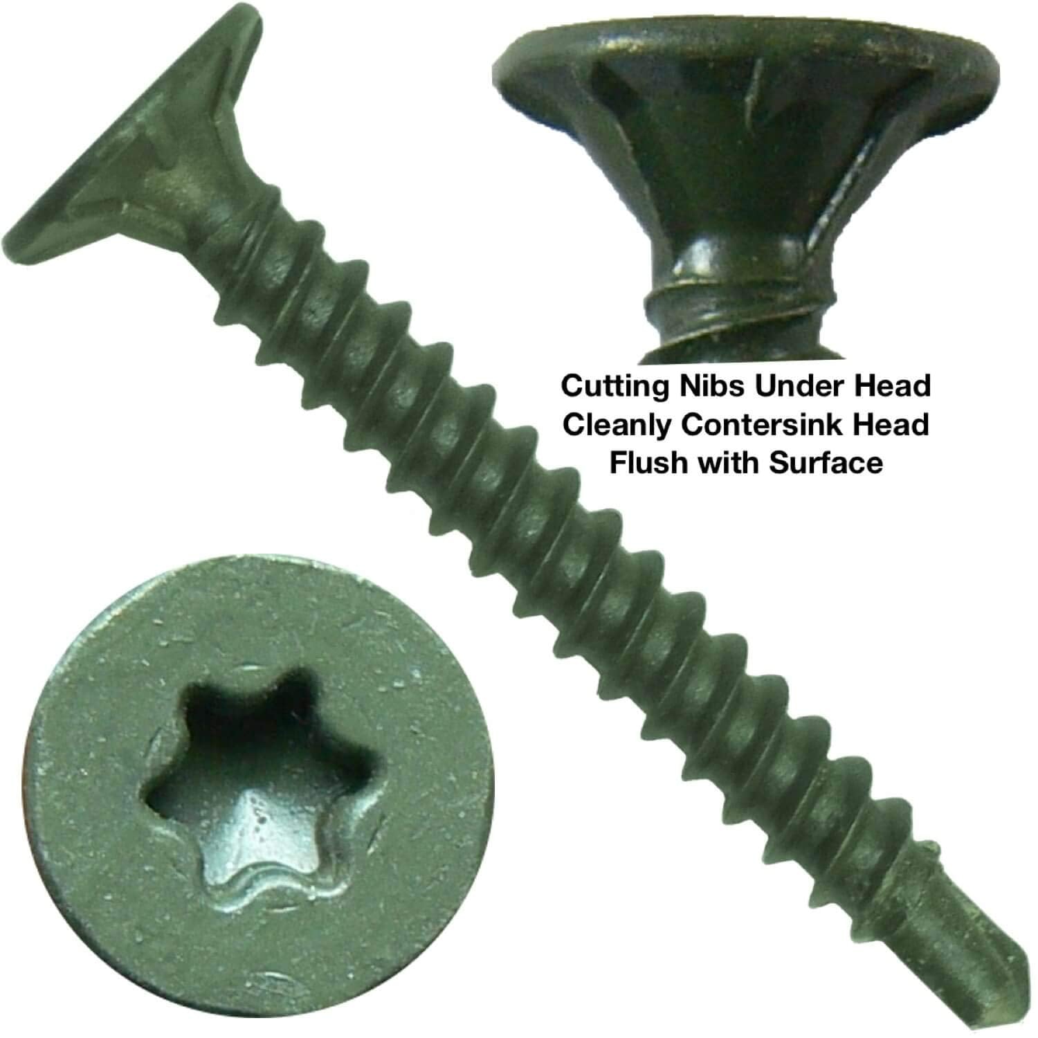 10x1-1/4 Drill Point Torx/Star Head Screw for Fastening Cement Backer/Board/Tile Board - T-25 Head 5 Pound CASE 7,245 Screws