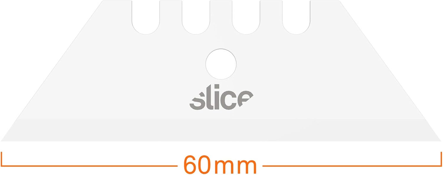 Slice 10525-CS Ceramic Utility Blades (Pointed Tip), True Safety Blades, Finger Friendly, Safe to Touch, 11x Longer Lasting Than Metal, Double-Sided Blades Extend Blade Life, Never Rusts (12 Blades)