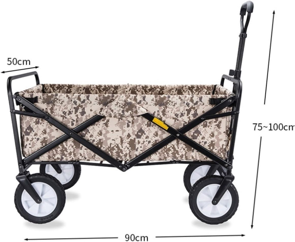 Trolley Cart Folding Utility Wagon Cart Garden Camping Collapsible Wagon Sports Wagon Heavy Duty for Outdoor Festivals Camping Camping Cart Garden Wagon
