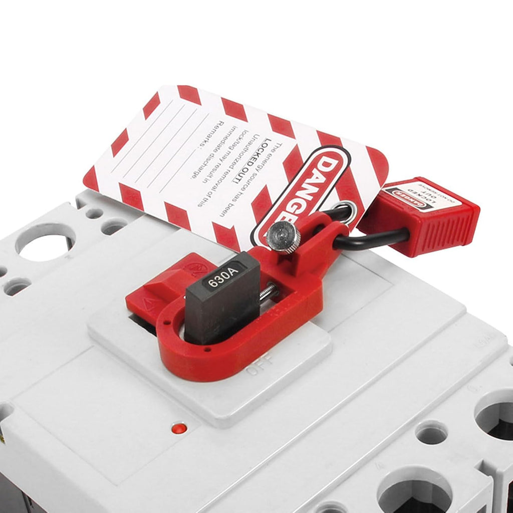 Lockout Tagout Kits, Portable Electrical Safety Loto Kit Includes Circuit Breaker Lockout, Lockout Hasps, Lockout Tag, Pocket Bag, for Industrial Mechanical