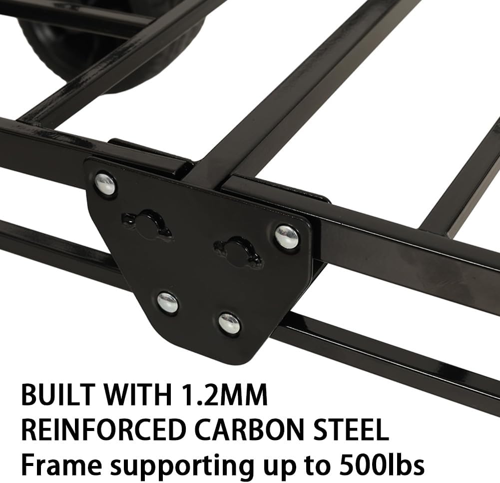 3-in-1 Convertible Folding Wagon Cart with Seat & Storage, 500lbs Heavy-Duty Utility Wagon, 180L Capacity, All-Terrain 360° Swivel Wheels for Camping, Beach, Sports, Garden (Black)
