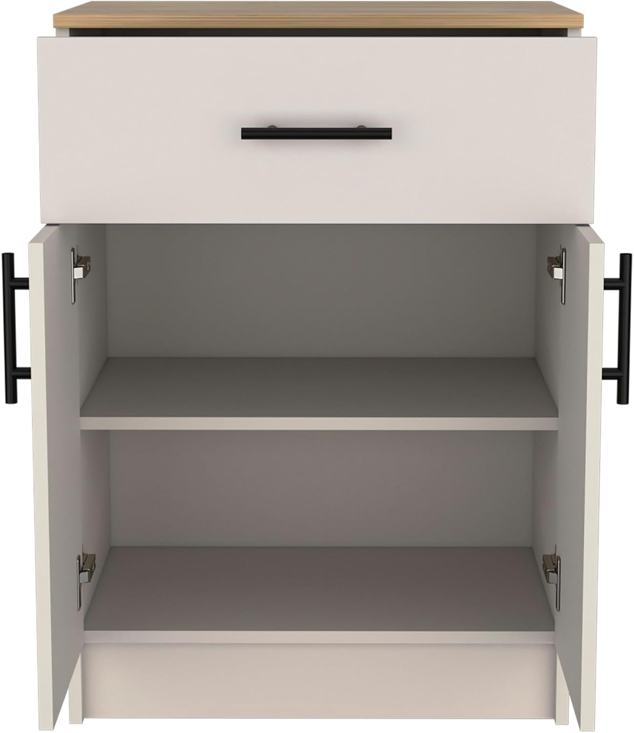24' Spacious Drawer Freestanding Storage Cabinet, Kitchen Storage Bakers Rack with Double Doors, Utility Food Cupboard with Interior Shelves for Kitchen Organization, Multicolor