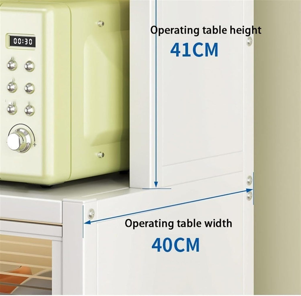 Microwave Stand with Storage - 5/6 Tier Bakers Rack Organizer with Drawers and Flip Doors for Kitchen and Living Room Utility Shelf