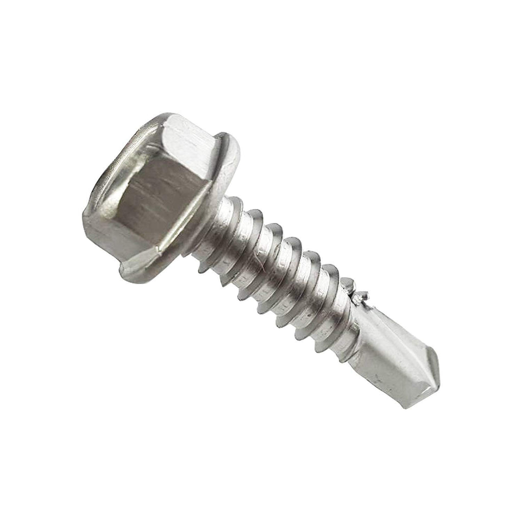 #10 x 1/2' Stainless Steel Hardened 410 Self-Tapping Screws for Metal, Hex Washer Head, Self-Drilling Tek Screws - 4000 PCS