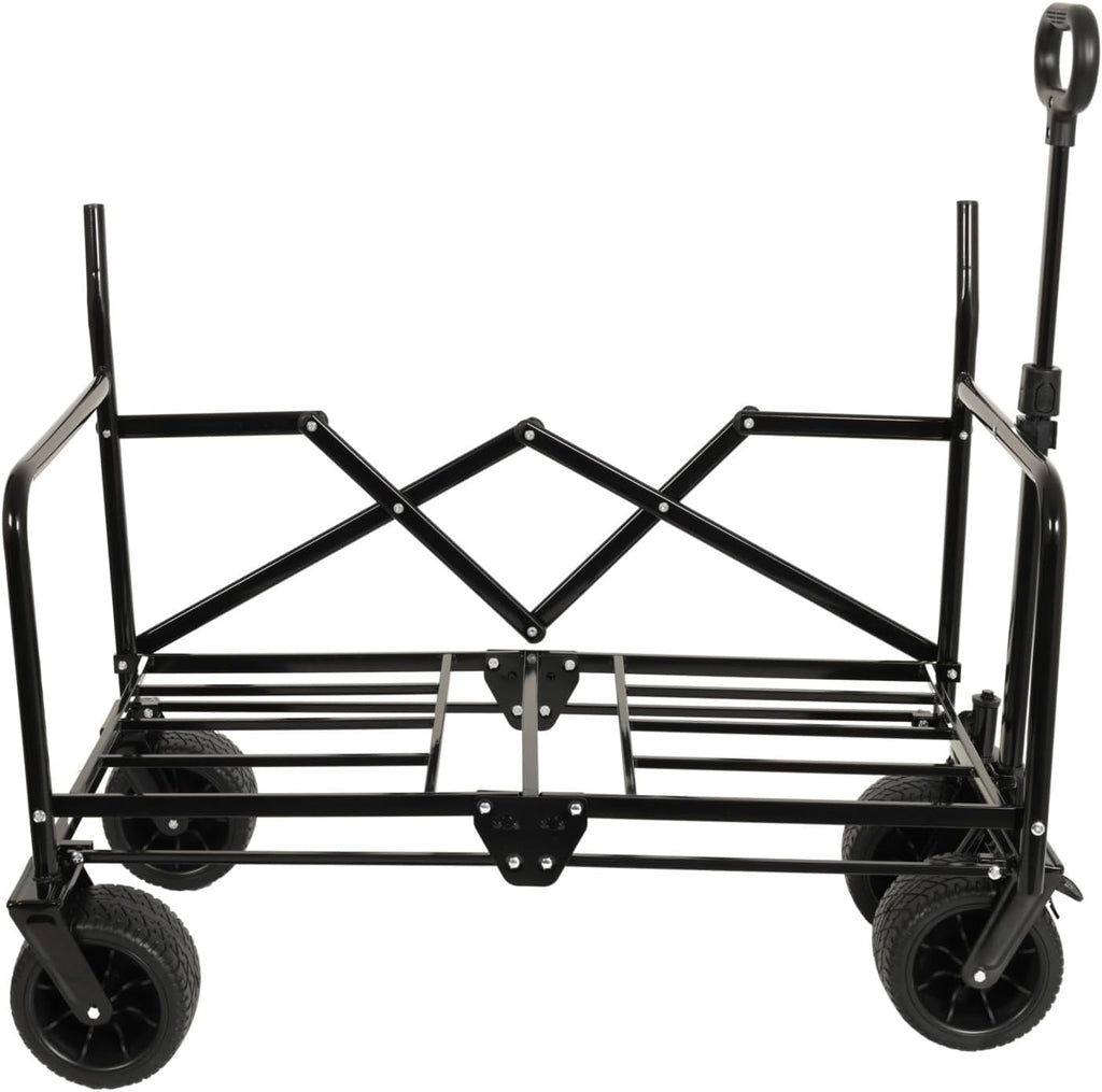 Dawn 3-in-1 Convertible Folding Wagon Cart with Bench Seat & Storage - 500lbs Heavy-Duty Utility Wagon, 180L Capacity All-Terrain Wheels for Camping, Beach, Sports, Garden, Purple