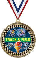 Crown Awards 2.75' Track & Field Award Medal, Gold Vega Track & Field Team Trophy Award Includes Free Neck Ribbon
