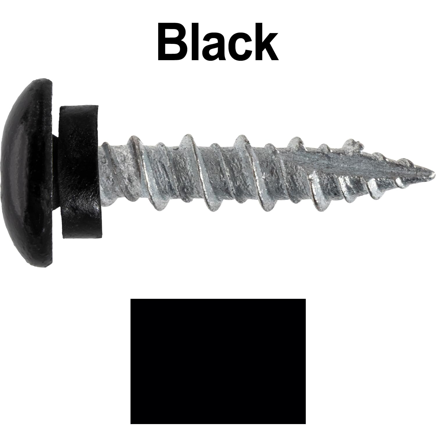10 x 1 Black - Low Profile Star Head Roofing Screws - HI-LO Thread - Metal to Wood - T25 Torx Drive Head - EPDM Washer. 10 X 250 Bags - 2,500 Screws