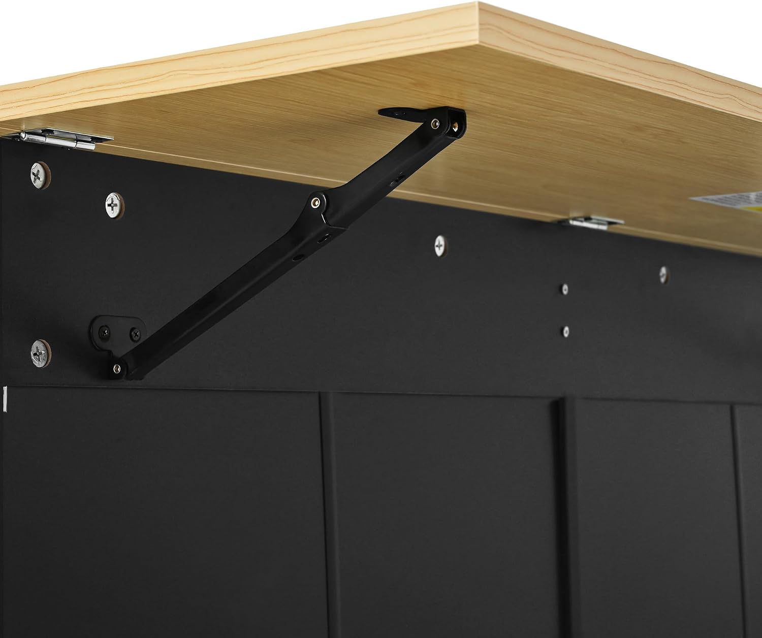 Bellemave Farmhouse Kitchen Island on Wheels with 11.8inch Drop Leaf, 2 Stools, Power Outlet,Kitchen Cart with Storage Cabinet, 2 Drawers, Door Shelves and Towel Rack(Black)