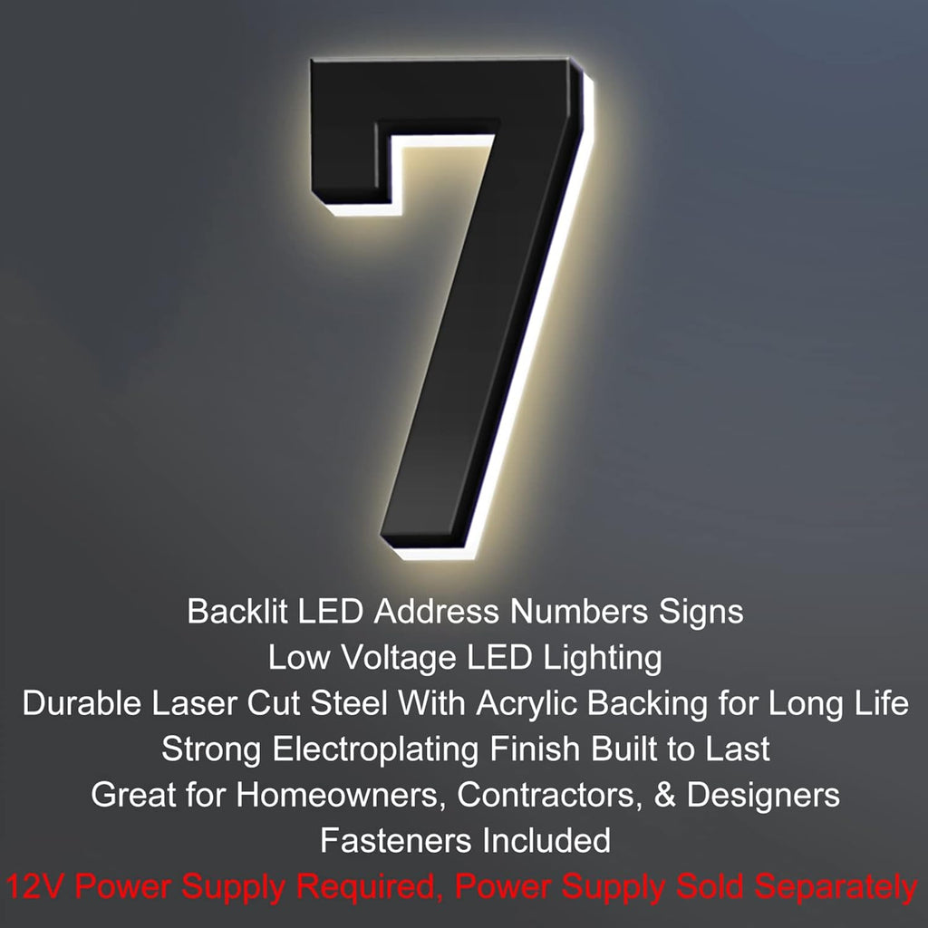 House Numbers, Backlit LED Address Numbers, Modern Lighted House Numbers, Lighted Up House Numbers For Outside.,9