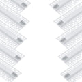 10Pack 6.6FT/2 Meter Plaster-in trimless recessed LED Aluminum Channel with Flange for LED Strip and Clip-in Diffuser, Tape Light Track LED Profile for Strip Lighting Applications