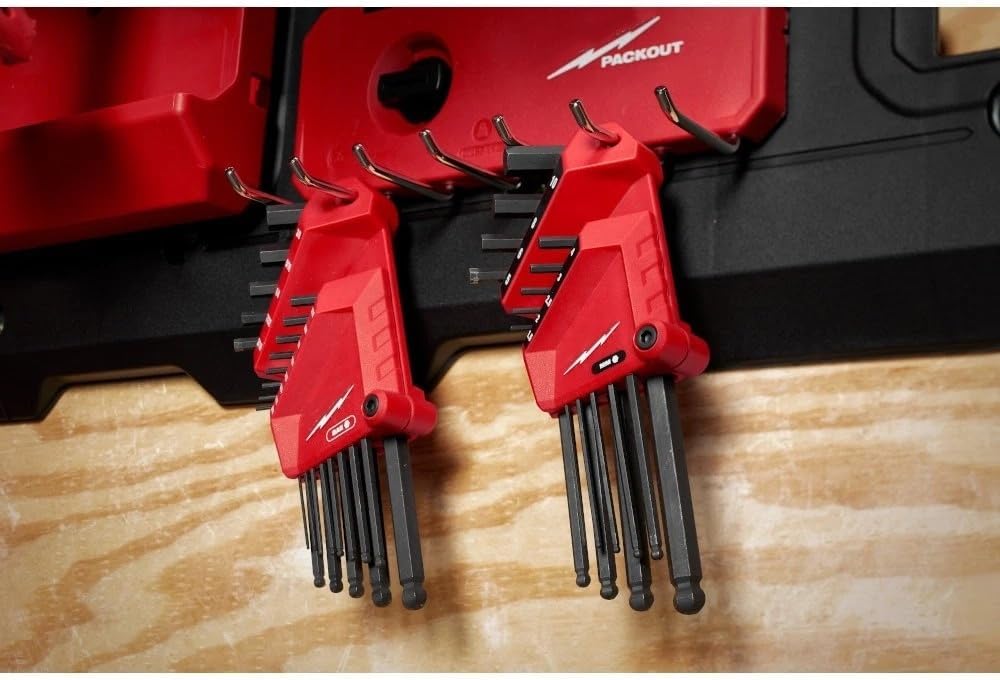 48-22-2187 Hex Key for Milwaukee 22-Key Ball End L-Key Set Red/Black - SAE/Metric