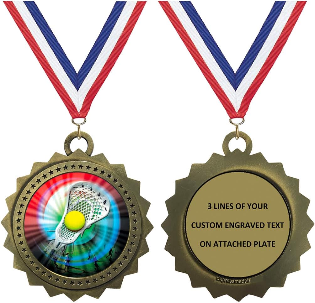 1 to 50 Packs Lacrosse Gold Medals Trophy Award with Free Custom Engraving D03-MY431