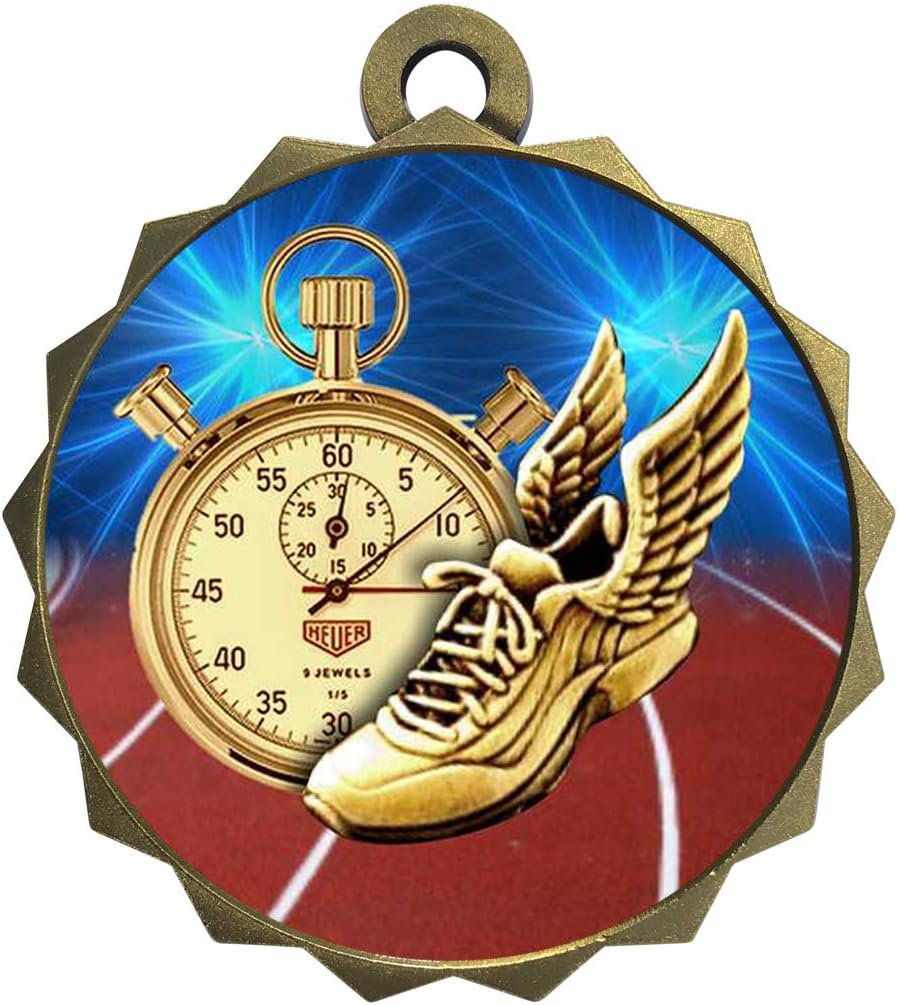 Express Medals 1 to 50 Packs Track Gold Medal Trophy Award with Neck Ribbon D214-D35
