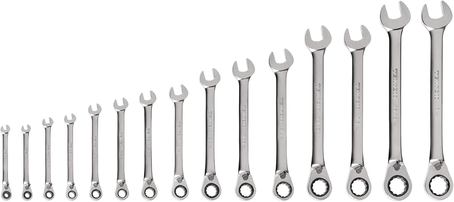 TEKTON Reversible 12-Point Ratcheting Combination Wrench Set, 15-Piece (1/4-1 in.) | WRC94001