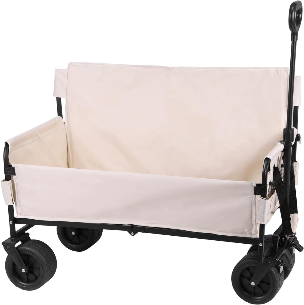 Collapsible Heavy Duty Wagon with Big Wheels Large Capacity Collapsible Wagon Cart for Groceries Garden Sport
