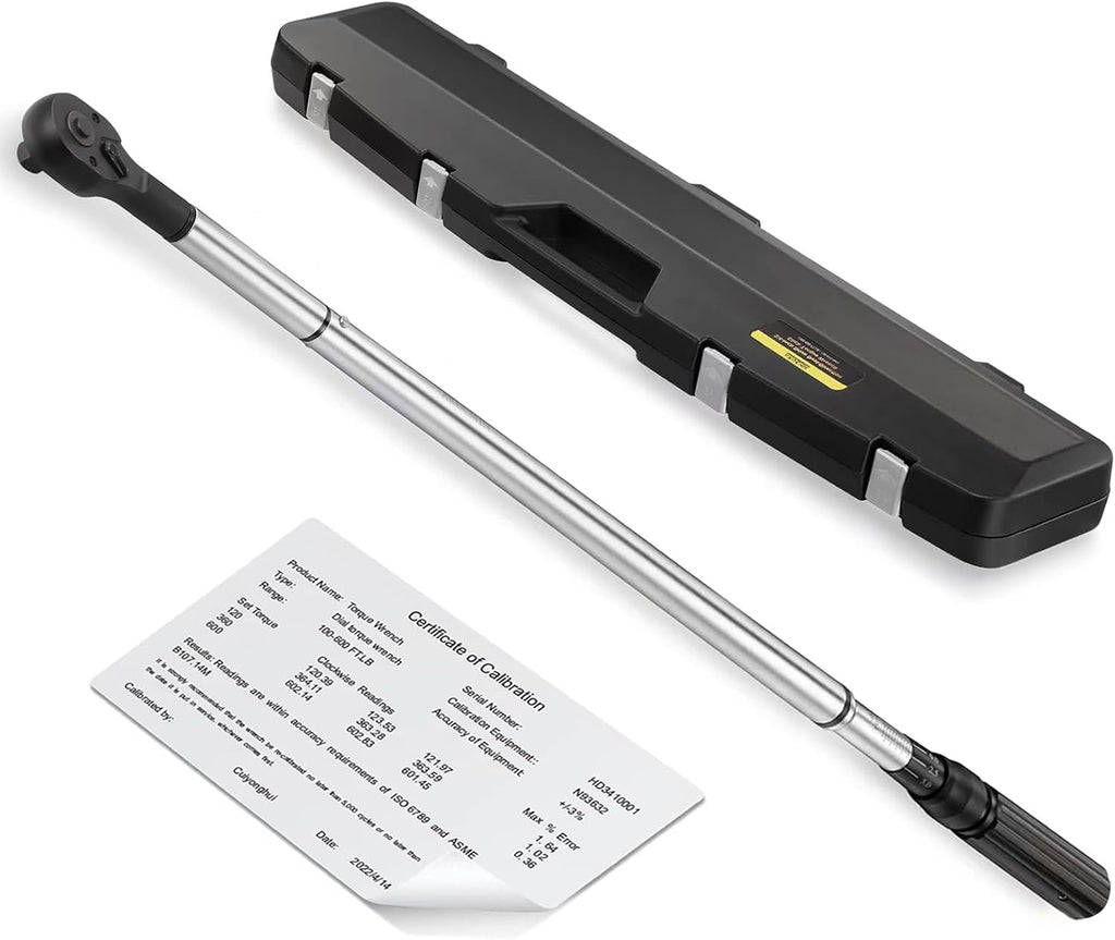 3/4-Inch Drive Click Torque Wrench (100-600ft.lb / 135-815Nm) Dual-Direction Adjustable Torque Wrench Set