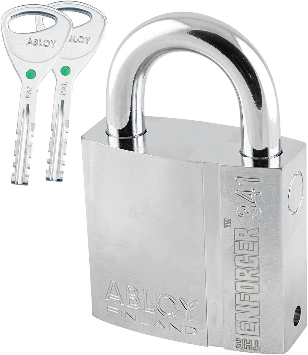 ENFORCER ABLOY 341-25 Padlock -1' (25mm) Shackle Clearance, 25/64' (10mm) Thick Boron Steel Shackle, 2.24' (57mm) Heavy-Duty Padlock for Trailers, Containers, Rail - Ultimate Protection