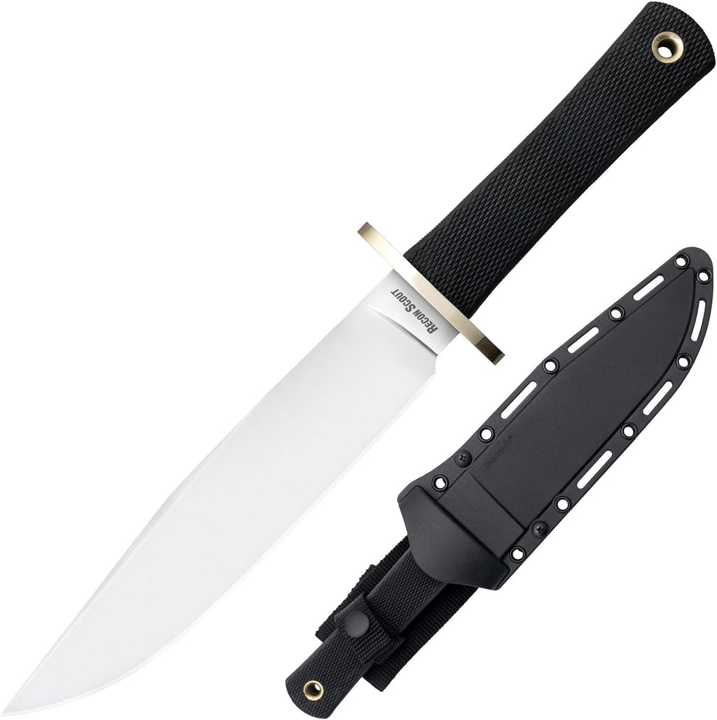 Cold Steel Recon Scout 7.5' CPM 3V Razor-Sharp Clip Point Blade 5' Kray-Ex Handle Tactical Fixed Blade Knife w/Secure-Ex Sheath