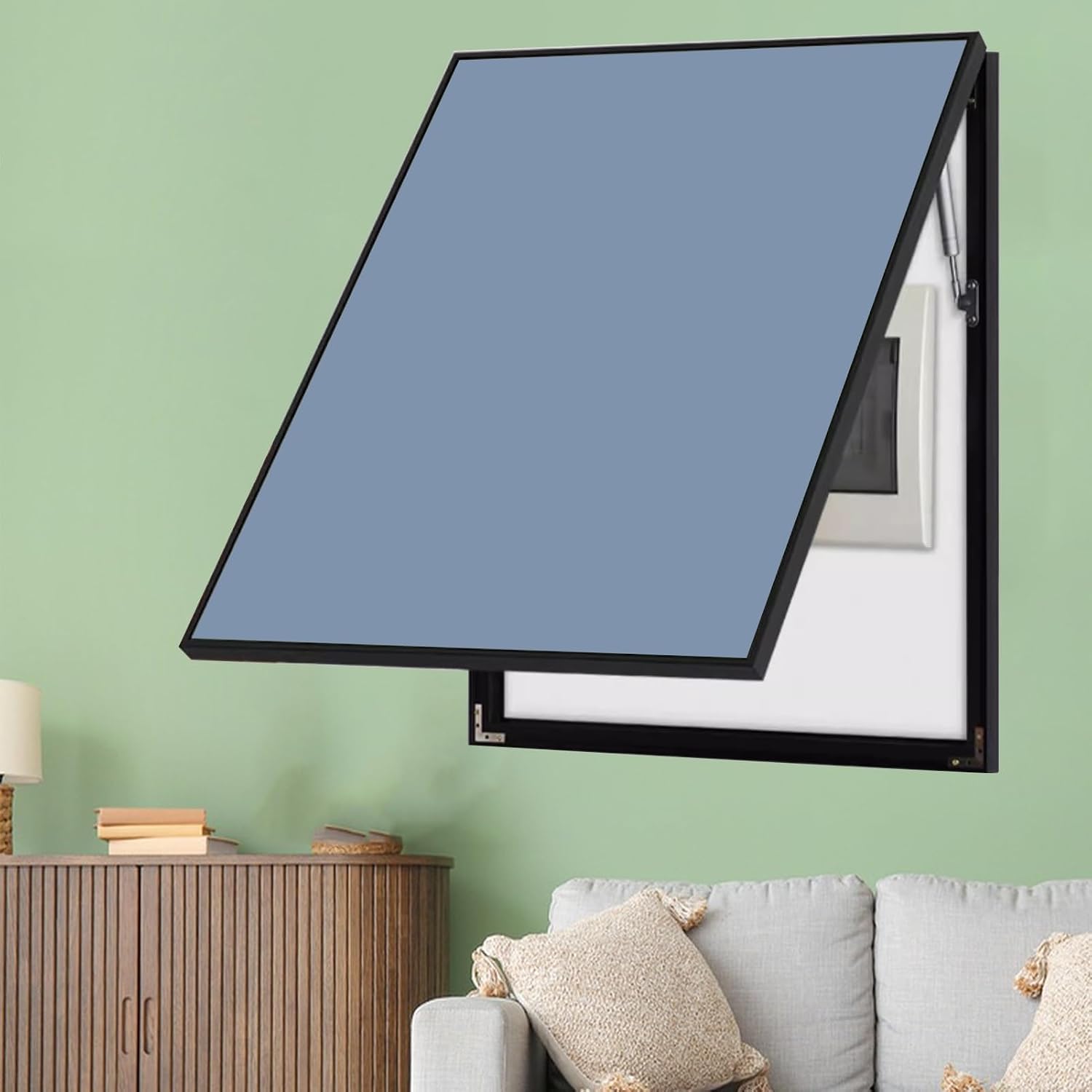 Vertical Meter Box Cover for Breaker Panel, 30x40cm / 12x16inch Electrical Panel Cover for Wall Decoration, Indoor Fuse Box Plate for Replacement(Blue,40x50cm(15.8x19.7))