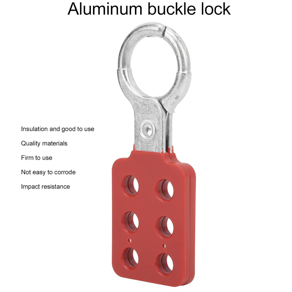 Lockout Tagout Safety Hasp, 20Pcs 1.0in Sturdy Nylon PA and Aluminum Padlock with Extended Jaw, 6 Holes Red Loto for Industry Electric Power Coal Mine