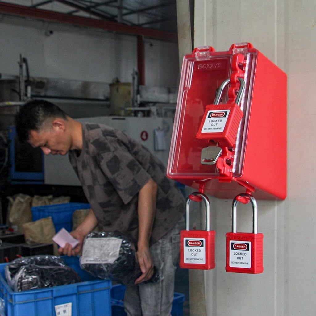 23 PCS Lockout Tagout Kits, Loto Kit 4 Kinds of Lockouts, Hasps, Tags, Box, Padlocks Lockout Tools for Electrical Risk Removal in Industrial Lock Box Group Locks Out Station (Lock Box Kits)