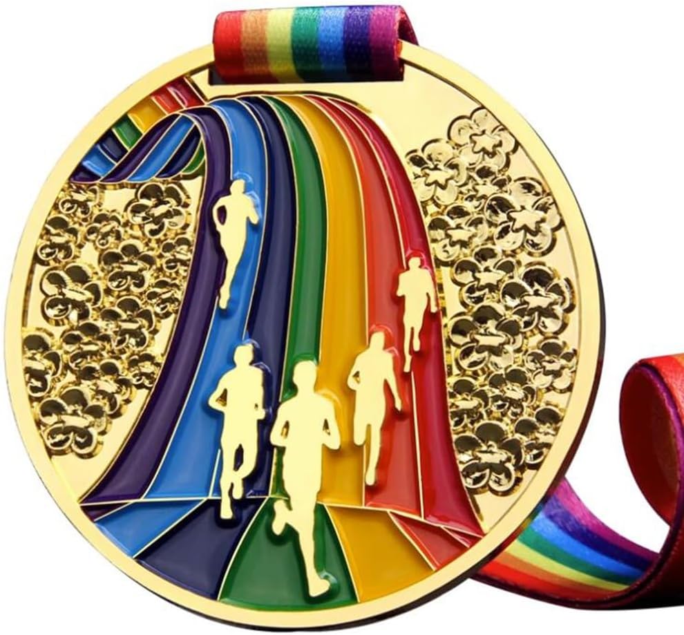 10-50 Pieces Marathon Race Gold Medal Track and Field Long Distance Sprint Race Champion Metal Commemorative Plaque Student Games Party Favors(50 Pieces)