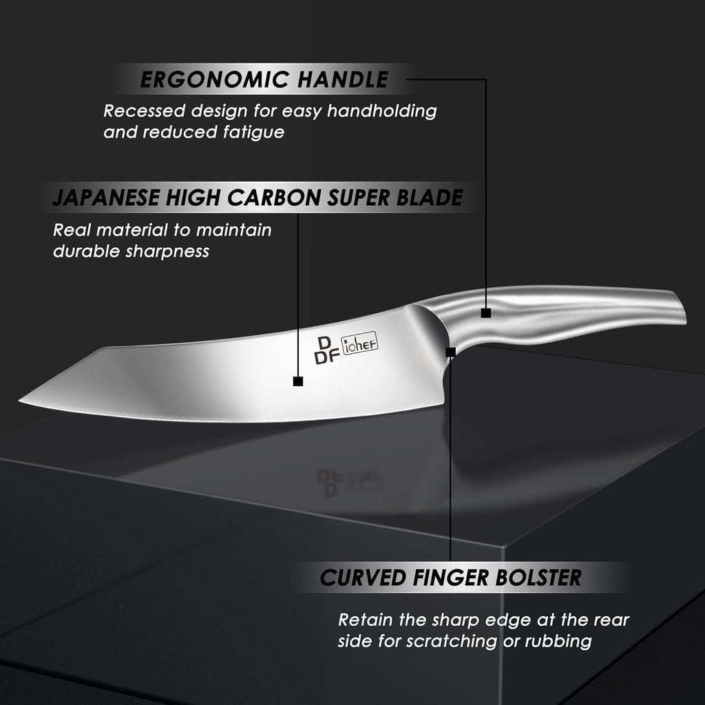 DDF iohEF Kitchen Knife Set with Block, 16 PCS Knife Sets for Kitchen with Block Japanese Stainless Steel, Ultra Sharp Chef Knife Set with Sharpener
