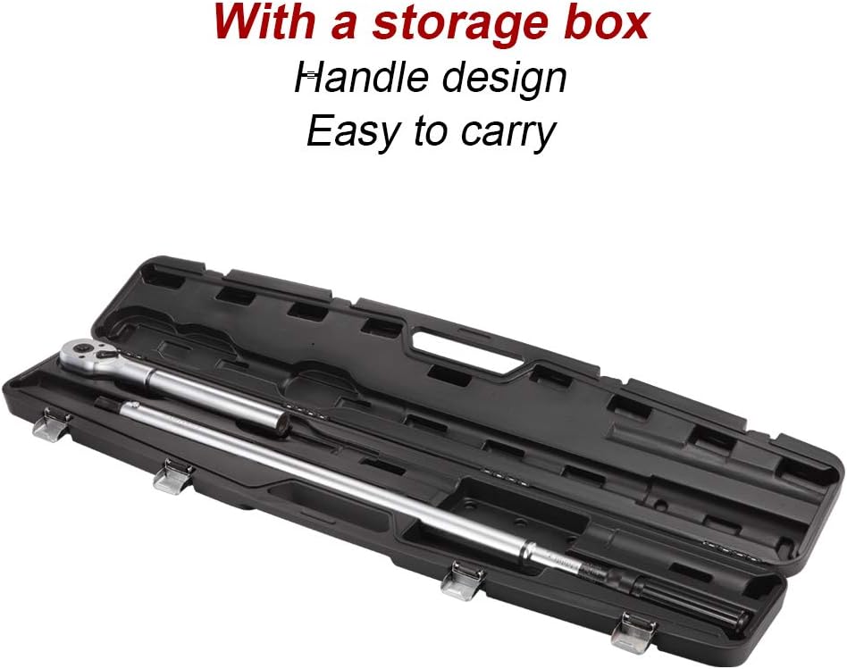 3/4-inch Drive Click Torque Wrench, 100-600ft.lb / 135-815Nm Dual-Direction Adjustable Torque Wrench Set with Buckle