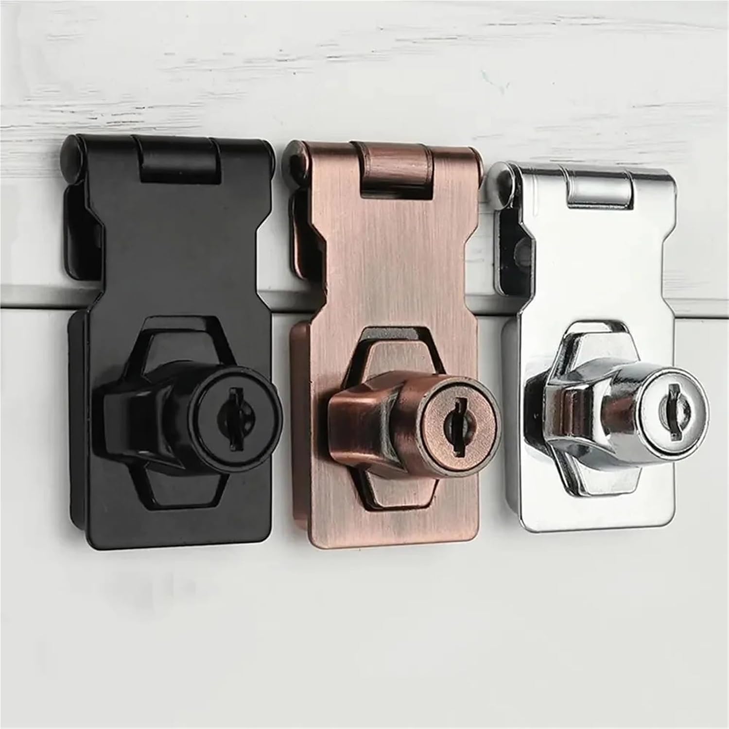 keyed hasp lock, Keyed Hasp Locks Pack of 2 Zinc Alloy Multicolor .5-4 Inch(4 Inchred Bronze)