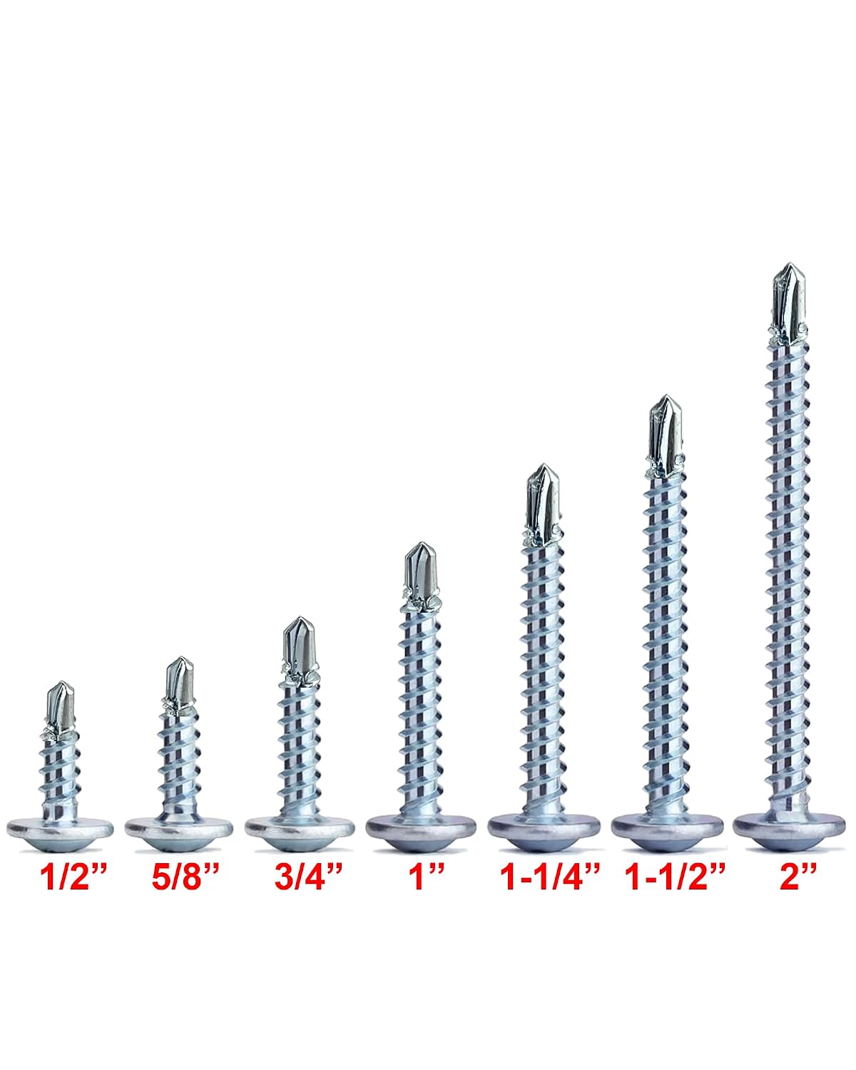 #8 x 5/8' Zinc Plated Phillips Wafer Modified Truss Head Self Drilling Sheet Metal Dura-Screws (1 CASE, 10000 PCS)