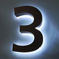 Modern Illuminated LED Address Numbers, 18' Stainless Steel Acrylic Backlit LED House Number Sign, Lighted Up Address Numbers For Outdoor,A