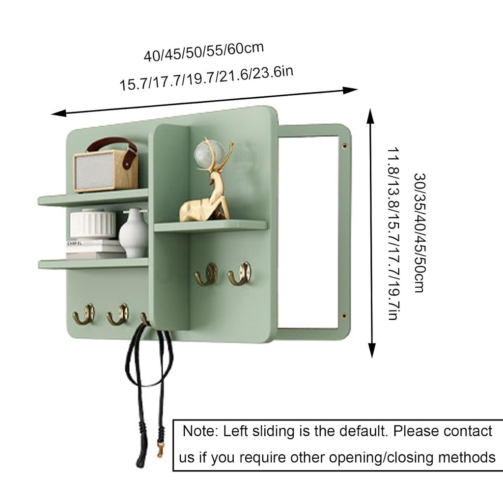 Electric Meter Box Cover Decorative with Shelves & Hooks, Hidden Circuit Breaker Panel, Wooden Decor Cover for Living Room Bedroom Office(White 1,50 * 40cm/19.7 * 15.7in)