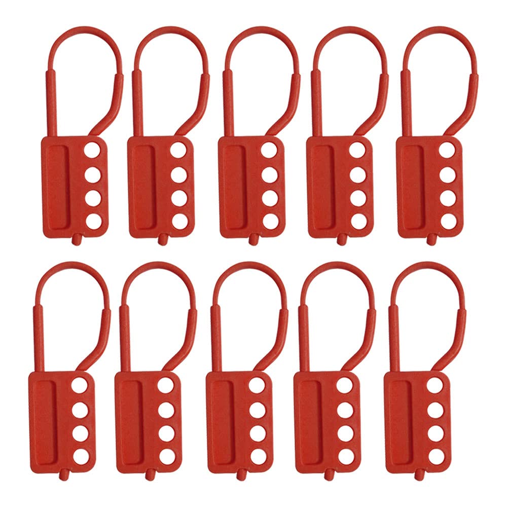 10pcs KRM LOTO - DE-Electric Multi Device HASP with 4 Holes -RED