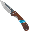 Condor Tool & Knife Blue River Hunter Folder - Pocket Knife with a Walnut and Reconstituted Turquoise Stone Handle - Stainless Steel - 3.02 inches Blade - 5.5 ounce (3.5mm Thick)