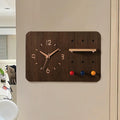 Decorative Fuse Box Cover with Clock, Hidden Circuit Breaker Panel, Modern Electrical Panel Cover Wall Mounted for Home Office, with Storage Function(Brown)