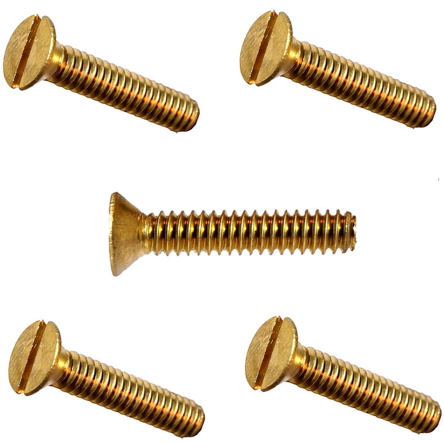 1/4-20 x 5/8' Solid Brass Machine Screws Kit Hardware Flat Head Slotted Quantity 100 Fastener Set LS14243F