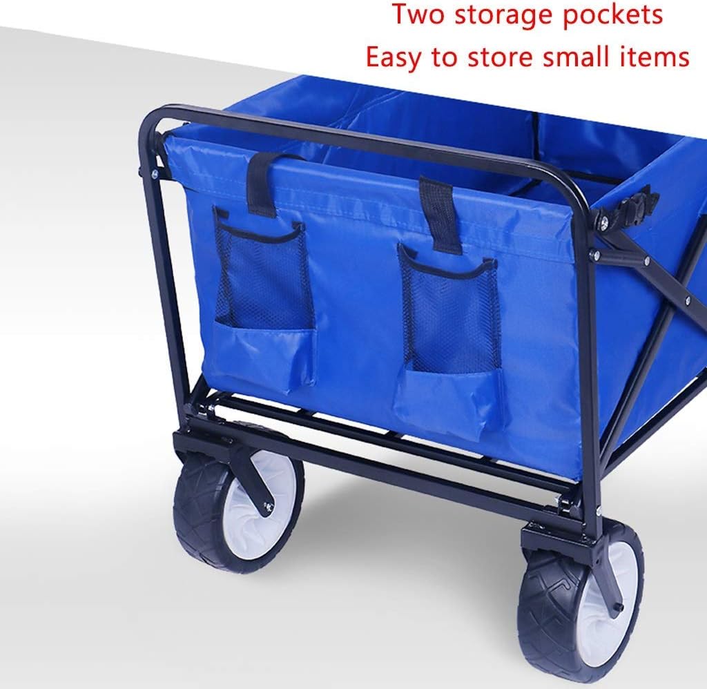 Folding Cart Wagon,Outdoor Fishing Car,Portable Camping Wagon,Garden Trolley,Shopping Handcart Buggy,Suitable for Outdoor Sports Events,Load 80KG