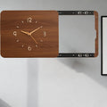 Decorative Fuse Box Covers with Clock, Modern Electric Meter Box Panel for Outside/Farmhouse/Kitchen, Hide Circuit Breaker Plate Solid Wood(42x22cm(16 1/2x8 5/8in))