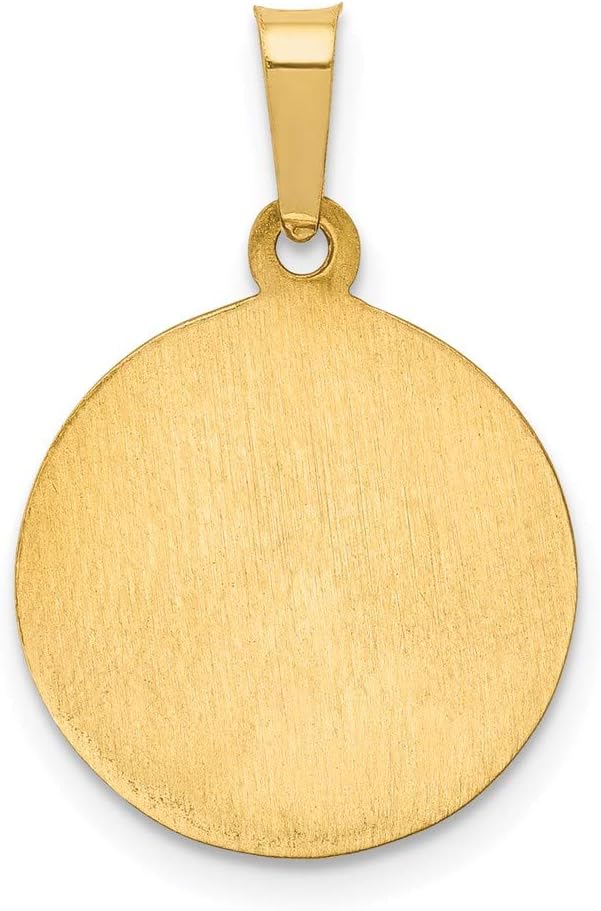 14k Yellow Gold Polished and Satin St. Peregrine Medal Charm Pendant