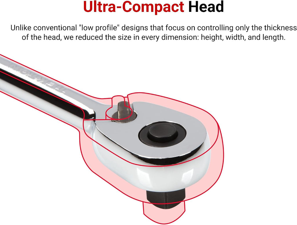 TEKTON 1/4, 3/8, 1/2 Inch Drive Quick-Release Ratchet Set (3-Piece) | SRH91100