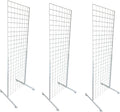Only Hangers Heavy Duty 2' x 5.5' Gridwall Art Display Panel with EZ Slide-On Grid Legs - No Hardware or Tools Required - No Screws, Nuts, or Washers. (White Set of 3)
