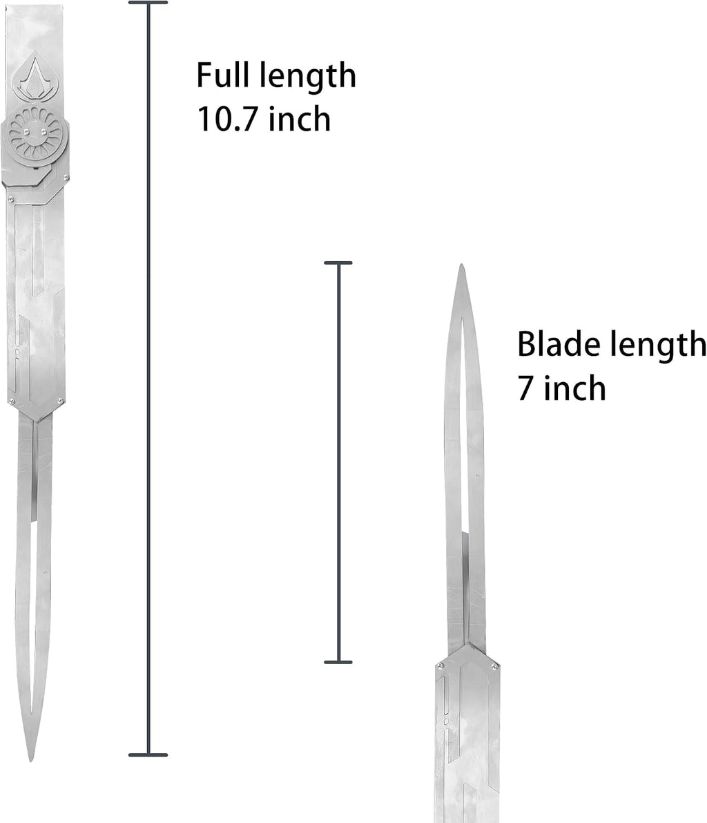 Metal Hidden Blade 1:1 Replica Retractable Stainless Steel Props Telescopic Mechanism for Cosplay & Collectors (Ezio)