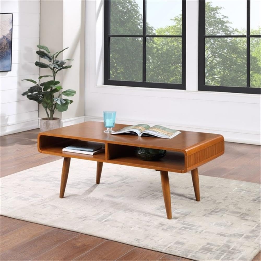 Boraam Zebra Series Halmstad Coffee Table, Rich Walnut