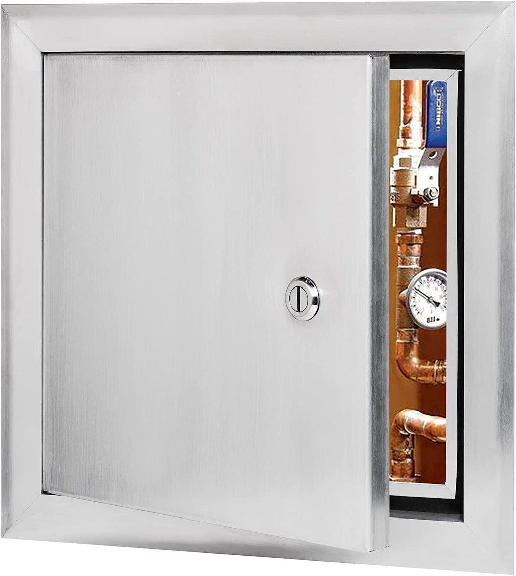 Premier 16x16 Universal Aluminum Access Panel Door with Screwdriver Latch, Insulated for Exterior Application Wall or Ceiling Mounted for Drywall, Plumbing, Electrical, 2400 Series